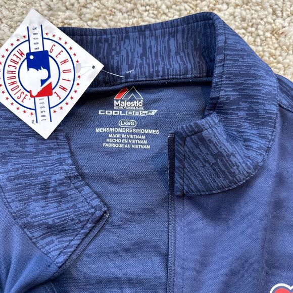 Boston Red Sox Shirt Mens Large Blue Quarter Zip Performance Stretch Baseball - Picture 3 of 6